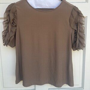 brown business blouse